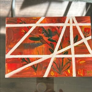Abstract Orange and Red painting.